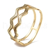 304 Stainless Steel Hollow Wavy Hinged Bangles for Women BJEW-U002-14G-1