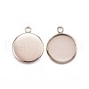 Ion Plating(IP) 304 Stainless Steel Pendant Cabochon Settings STAS-G127-13-12mm-RG-1