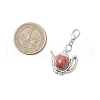 Teapot Alloy Wood Pendant Decorations HJEW-JM03394-3