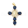 Rack Plating Brass Micro Pave Cubic Zirconia Pendants ZIRC-I059-15G-04-1