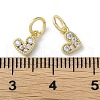 Rack Plating Brass Micro Pave Cubic Zirconia Pendants KK-P245-02G-3