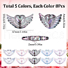 SOFPLATE 40pcs 5 Colors Transparent Acrylic Heart Wing Beads AJEW-SP0001-10-2