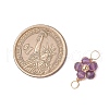 10Pcs 10 Styles Natural Amazonite & Apatite & Rose Quartz & Amethyst & Red Agate Faceted Round Beaded Flower Connector Charms PALLOY-JF03605-3