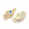 Brass Micro Pave Cubic Zirconia Pendants KK-T070-71-2