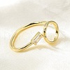 Brass Micro Pave Clear Cubic Zirconia Cuff Rings RJEW-F103-05-G-3