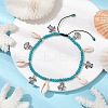 Natural Shell & Alloy Tortoise Charm Anklet AJEW-TA00022-2