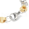 201 Stainless Steel Flat Round Link Chain Bracelets for Women Men BJEW-I316-08A-3