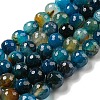 Faceted Natural Banded Agate Beads Strands G-F447-12mm-O08-2