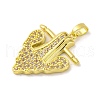 Brass Pendants with Cubic Zirconia KK-D536-07G-2