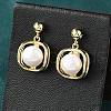 Brass Dangle Stud Earrings EJEW-P302-02G-1