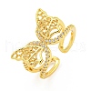 304 Stainless Steel Cubic Zirconia Open Cuff Ring for Women RJEW-S406-05G-01-1