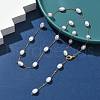 304 Stainless Steel and ABS Imitation Pearl Chain Necklaces NJEW-JN05266-1