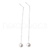 Tarnish Resistant Long Chain with Round Ball Dangle Stud Earrings EJEW-A067-17P-4