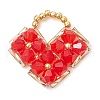 Seed Beads Beaded Charms PALLOY-MZ00334-2