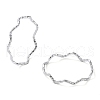 Non-Tarnish 304 Stainless Steel Textured Wave Finger Rings RJEW-G298-02P-1