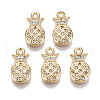 Brass Micro Pave Clear Cubic Zirconia Charms RJEW-T063-47G-NF-1