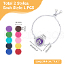 FIBLOOM 2Sets 2 Styles 316 Surgical Stainless Steel Rhinestone Diffuser Locket Slider Bracelets BJEW-FI0001-84A-2