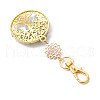 Natural Green Aventurine Chips Beads & Alloy Tree of Life Pendant Decorations HJEW-JM03129-04-4