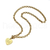 304 Stainless Steel Heart Pendant Rolo Chain Necklaces for Women NJEW-Q028-06G-2