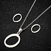 201 Stainless Steel Pendant Necklaces & Stud Earrings Sets WG00841-23-1