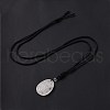 Adjustable Natural Quartz Crystal Teardrop with Spiral Pendant Necklace with Nylon Cord for Women NJEW-L171-04F-3