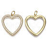 Brass Micro Pave Cubic Zirconia Pendants ZIRC-T013-16G-NF-2