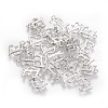 Rack Plating Alloy Alphabet Charms PALLOY-G255-P-E-2