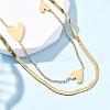 304 Stainless Steel Double Layer Link Chain Necklaces NJEW-R026-01G-03-1
