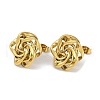PVD Vacuum Plating 304 Stainless Steel Rose Stud Earrings EJEW-Z075-08G-1