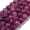 Faceted Natural Dragon Veins Agate Beads Strands G-F447-12mm-L02-2