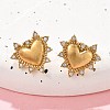Heart 304 Stainless Steel Micro Pave Clear Cubic Zirconia Stud Earrings EJEW-V016-01G-02-1