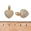 Brass Micro Pave Full Clear Cubic Zirconia Heart Pendants KK-Z114-09G-3