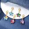 Electroplate Glass Star Pendant Decoration HJEW-JM01583-01-2