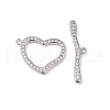 Brass Micro Pave Clear Cubic Zirconia Toggle Clasps KK-P234-79P-1