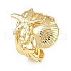 Ocean Theme Brass Cuff Rings RJEW-C135-01G-06-4