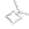 Non-Tarnish 304 Stainless Steel Cable Chain Hollow Charm Bracelets BJEW-P334-10B-P-2