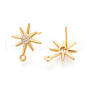 Brass Micro Pave Cubic Zirconia Stud Earrring Findings KK-N263-22G-2