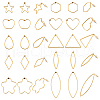   40Pcs 10 Styles Brass Hollow Geometry Stud Earrings EJEW-PH0001-30-1