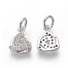 Brass Micro Pave Cubic Zirconia Charms ZIRC-J021-15P-RS-2
