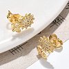 Brass Micro Pave Clear Cubic Zirconia Stud Earrings EJEW-D305-09G-1