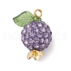 Pave Disco Ball Beads with Transparent Acrylic Charms and 304 Stainless Steel Bead Caps and Brass Ball Head pins Pendants PALLOY-TA00243-3