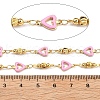 Brass Heart Link Chains KK-D368-03G-E-2