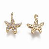 Brass Micro Pave Cubic Zirconia Charms ZIRC-F103-21A-G-2
