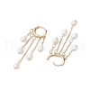 Mother's Day Jewellery Natural Freshwater Pearl Tassel Hoop Earrings EJEW-TA00521-4