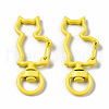 Spray Painted Eco-Friendly Alloy Swivel Snap Hooks Clasps PALLOY-T080-16-NR-3