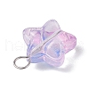 Star Gradient Color Baking Paint Transparent Glass Pendants PALLOY-JF03263-02-5