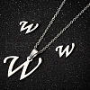 201 Stainless Steel Pendant Necklaces & Stud Earrings Sets WG00841-39-1