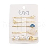 Conch/Starfish/Shell Shape Alloy Hair Bobby Pin Sets AJEW-A056-02C-2