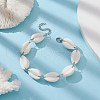 Acrylic Shell Bead Link Anklets for Women BJEW-JB09370-4