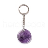 Natural Amethyst Vortex Pendant Keychain KEYC-E038-01P-01-2